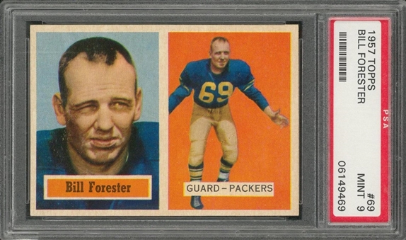 1957 Topps Football #69 Bill Forester – PSA MINT 9